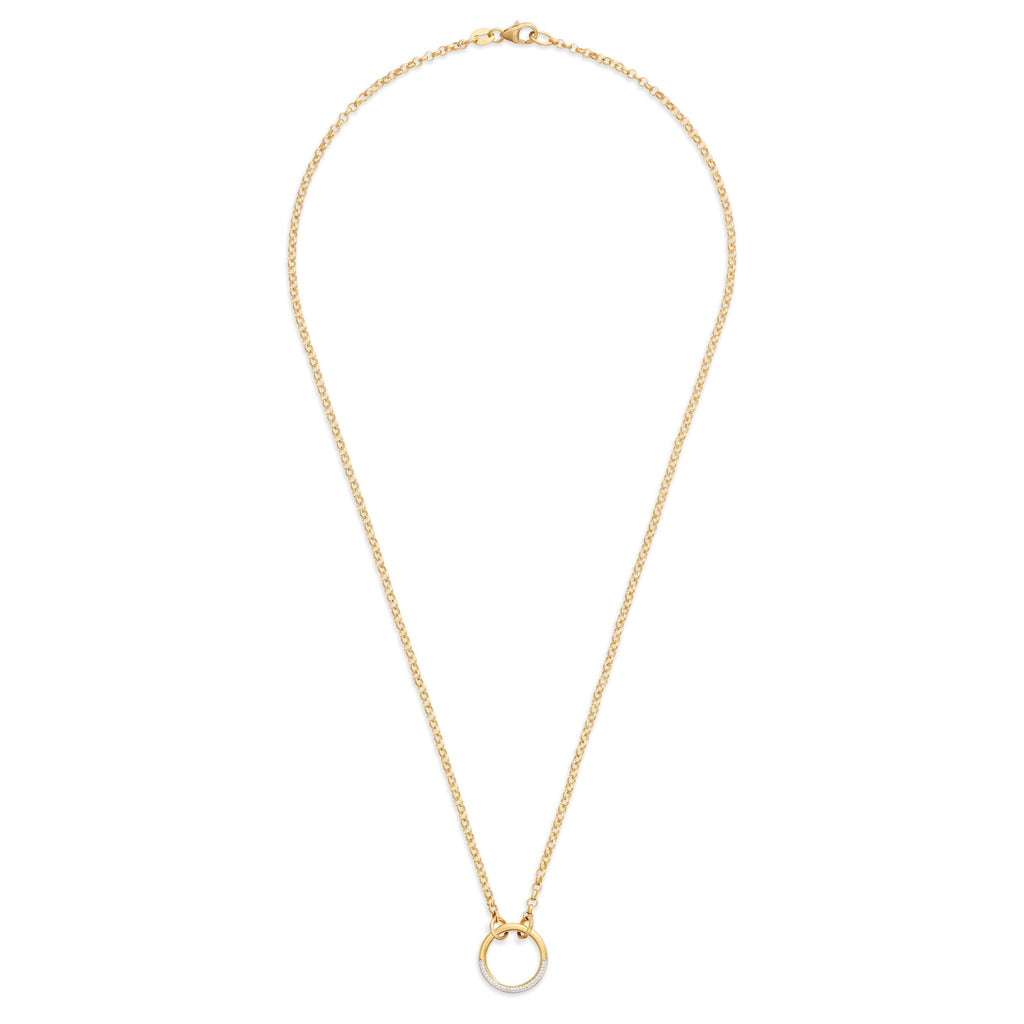 18K Yellow Gold Belcher | Small Belcher Open Chain with Pavé Medium Annex Link | Diamonds, 18K Yellow Gold – FoundRae view 3