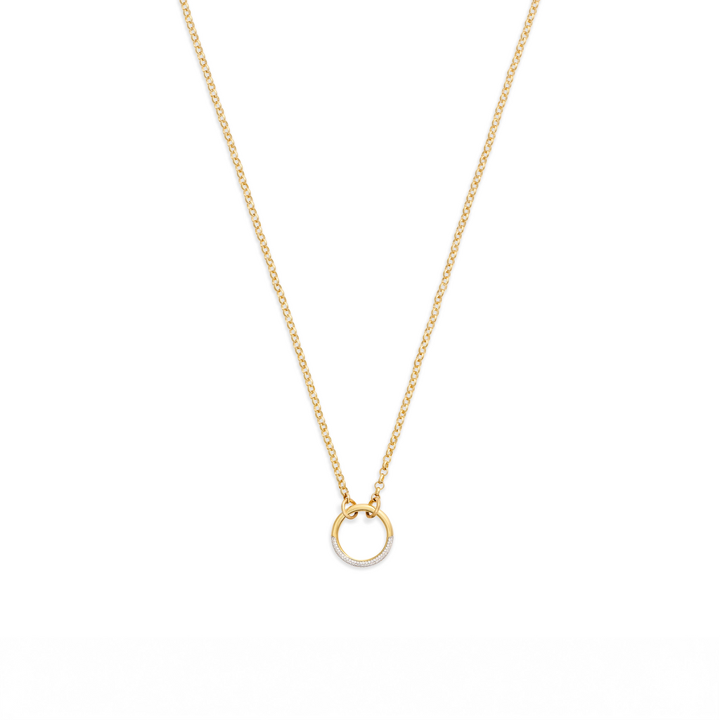 Belcher | Small Belcher Open Chain with Pavé Medium Annex Link | Diamonds, 18K Yellow Gold view 1