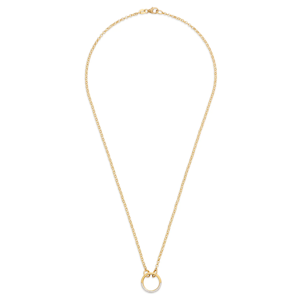 18K Yellow Gold Belcher | Small Belcher Open Chain with Pavé Medium Annex Link | Diamonds, 18K Yellow Gold – FoundRae view 3