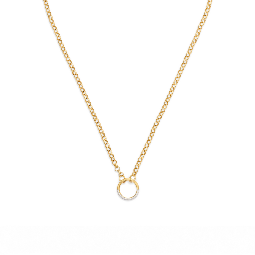 Belcher | Medium Belcher Open Chain with Pavé Medium Annex Link | Diamonds, 18K Yellow Gold view 1