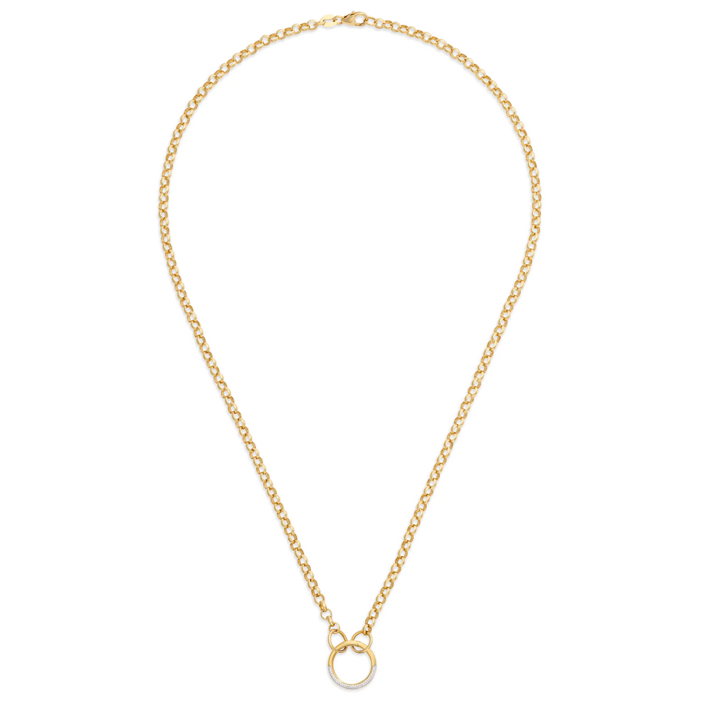 18K Yellow Gold Belcher | Medium Belcher Open Chain with Pavé Medium Annex Link | Diamonds, 18K Yellow Gold – FoundRae view 3