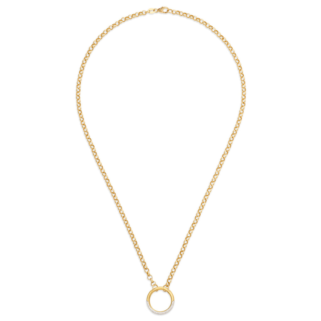 Belcher | Medium Belcher Open Chain with Pavé Large Annex Link | 18K Yellow Gold view 2