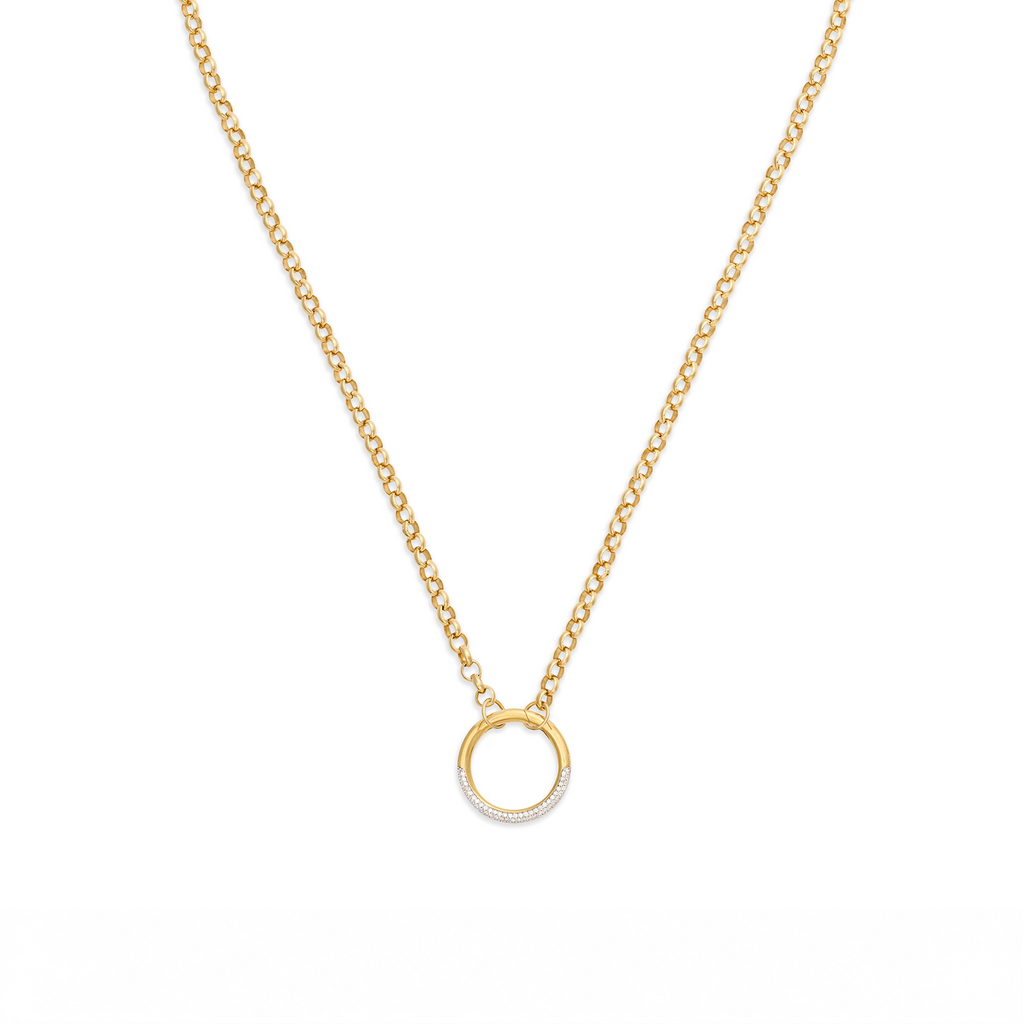 Belcher | Medium Belcher Open Chain with Pavé Large Annex Link | 18K Yellow Gold view 1