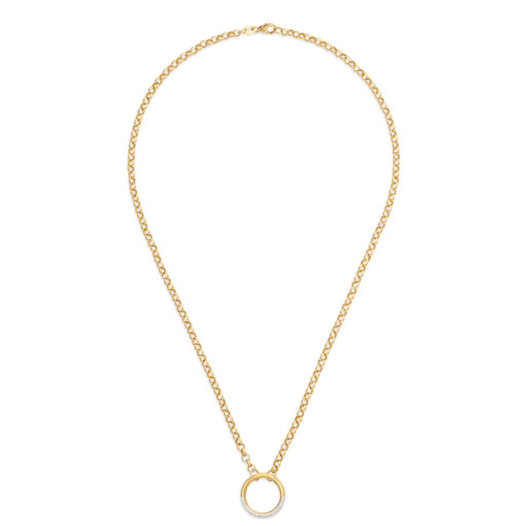 18K Yellow Gold Belcher | Medium Belcher Open Chain with Pavé Large Annex Link | 18K Yellow Gold – FoundRae view 2