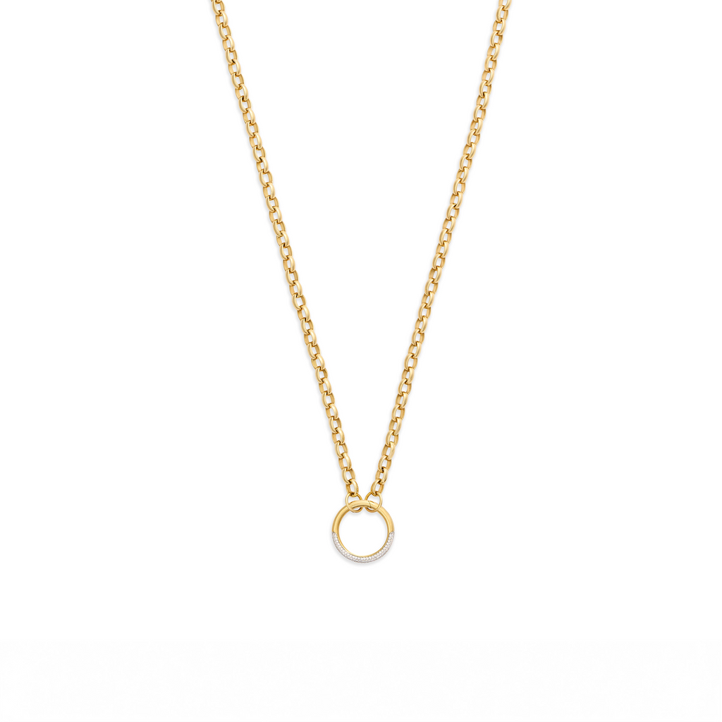 Belcher | Heavy Belcher Open Chain with Pavé Medium Annex Link | Diamonds, 18K Yellow Gold view 1