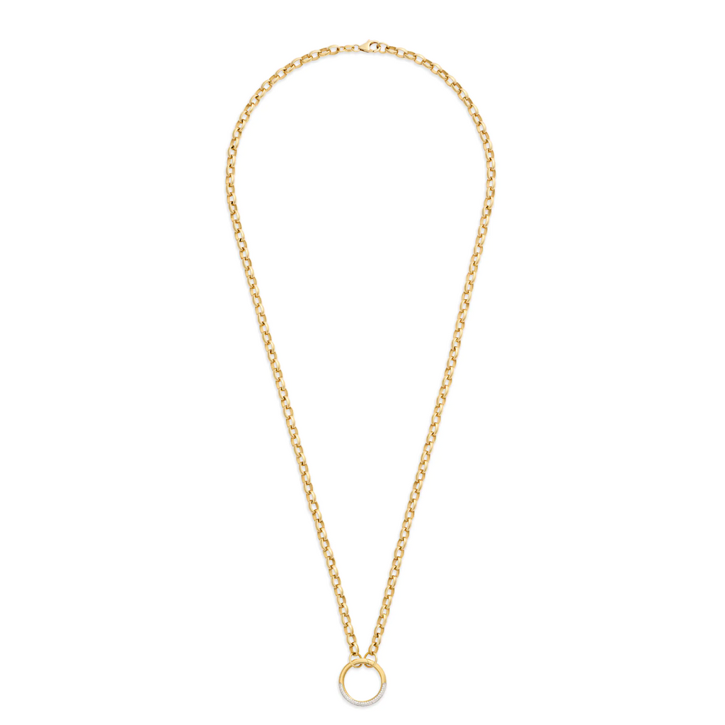 18K Yellow Gold Belcher | Heavy Belcher Open Chain with Pavé Medium Annex Link | Diamonds, 18K Yellow Gold – FoundRae view 3