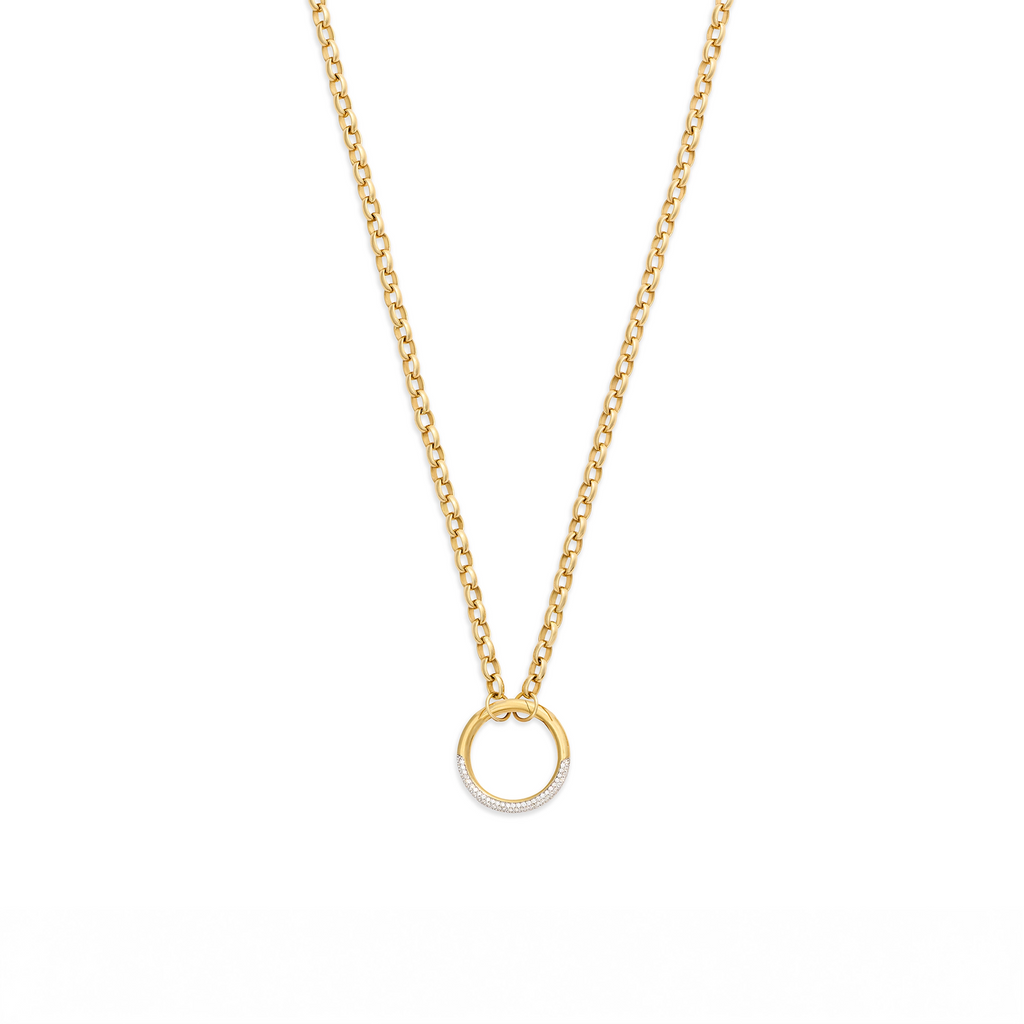 Belcher | Heavy Belcher Open Chain with Pavé Large Annex Link | Diamonds, 18K Yellow Gold view 1