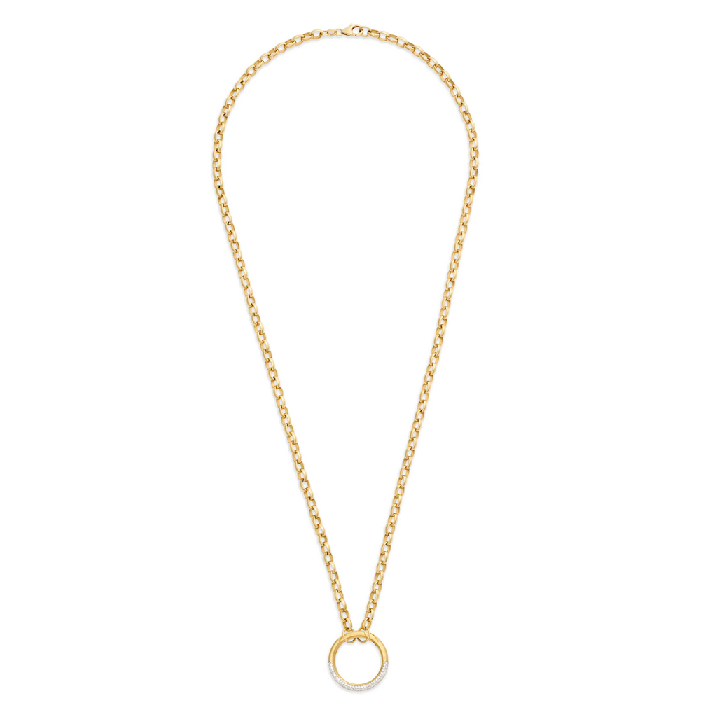 18K Yellow Gold Belcher | Heavy Belcher Open Chain with Pavé Large Annex Link | Diamonds, 18K Yellow Gold – FoundRae view 3