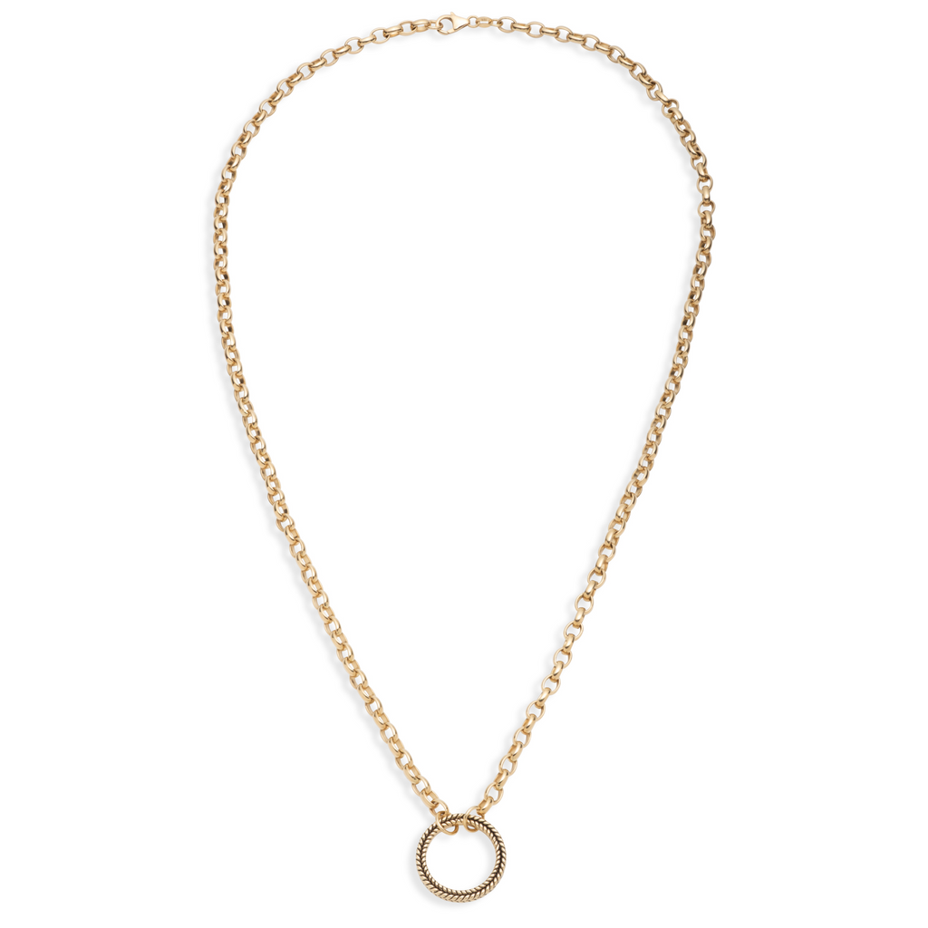 18K Yellow Gold Heavy Belcher Open Chain : in Yellow Gold with Braided Wheat Large Annex Link – FoundRae view 3