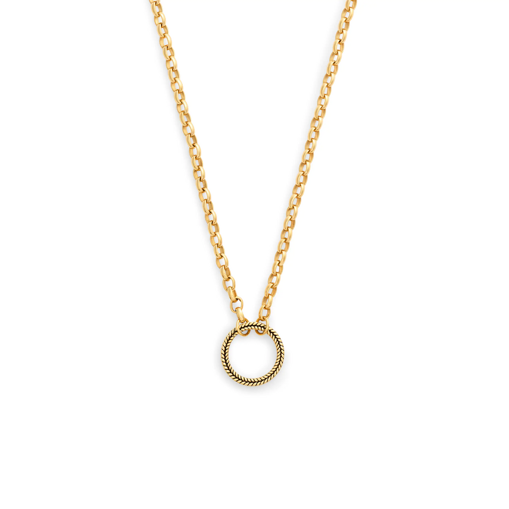 Belcher | Heavy Belcher Open Chain with Braided Wheat Annex Link | Yellow Gold view 1