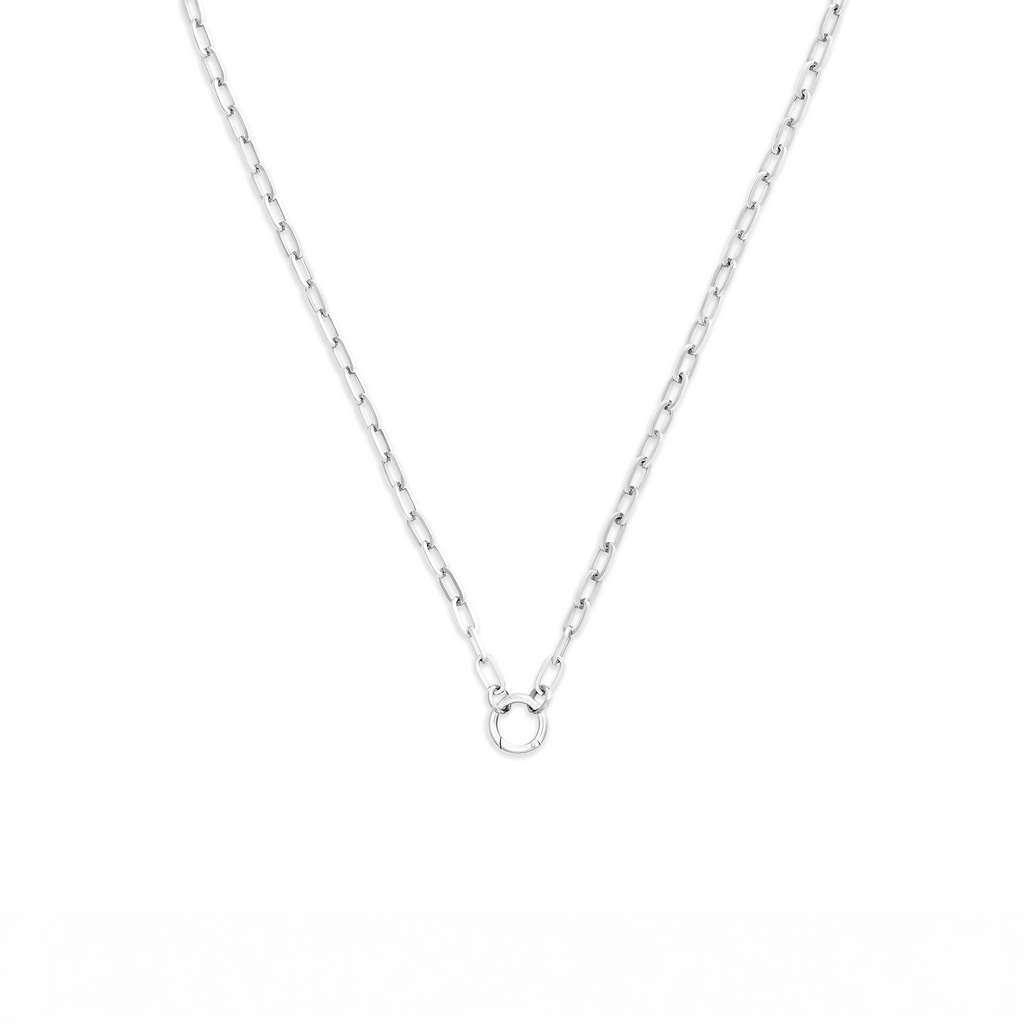 Clip | Small Clip Open Chain with Annex Link | 18K White Gold view 1