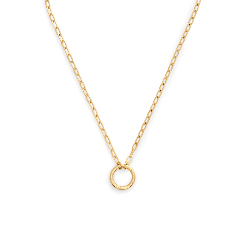 18K Yellow Gold Clip | Small Clip Open Chain with Medium Annex Link | Yellow Gold – FoundRae view 1