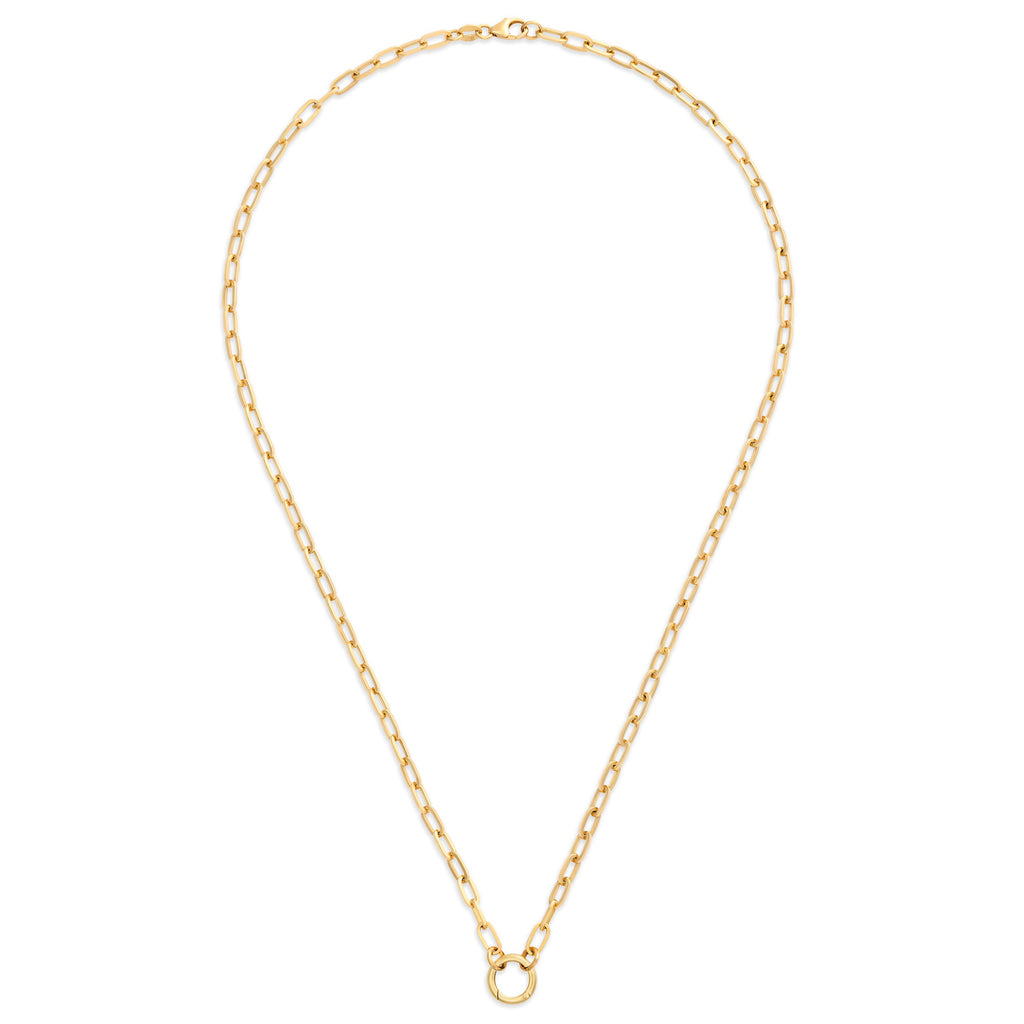 18K Yellow Gold Clip | Small Clip Open Chain with Small Annex Link | 18K Yellow Gold – FoundRae view 3