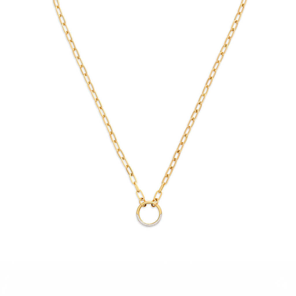 Clip | Small Clip Open Chain with Pavé Medium Annex Link | Diamonds, 18K Yellow Gold view 1