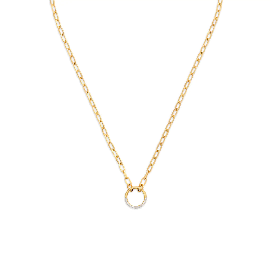 18K Yellow Gold Clip | Small Clip Open Chain with Pavé Medium Annex Link | Diamonds, 18K Yellow Gold – FoundRae view 1