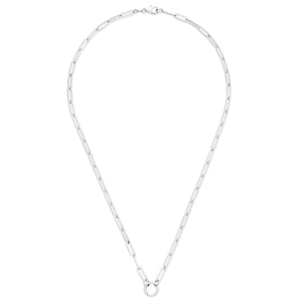 18K White Gold Clip | Medium Clip Open Chain | 18K White Gold – FoundRae view 3