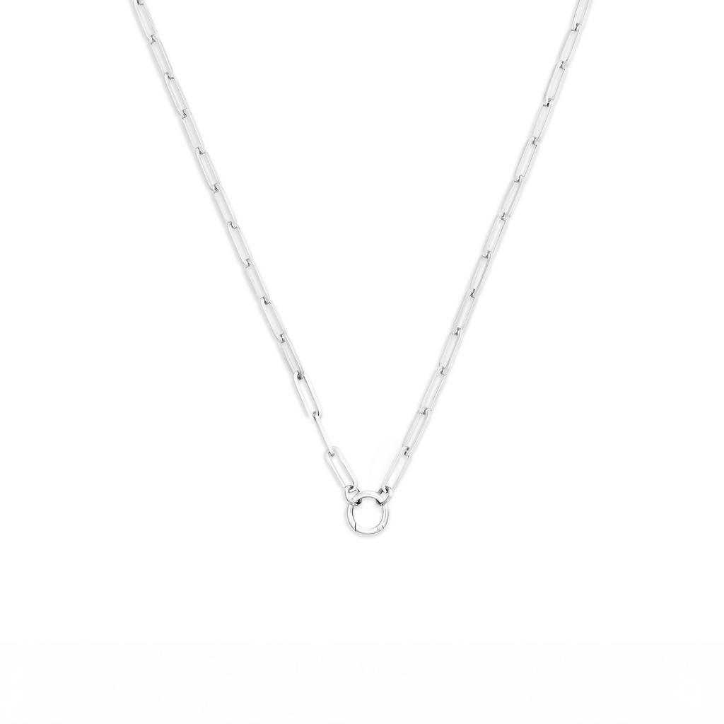 Clip | Medium Clip Open Chain | 18K White Gold view 1
