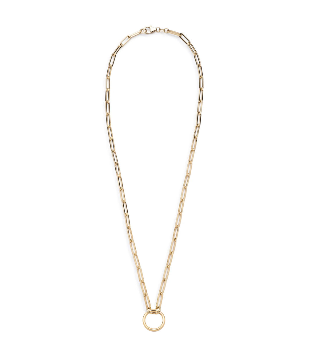 18K Yellow Gold Classic Fob Clip Open Chain : in Yellow Gold 22