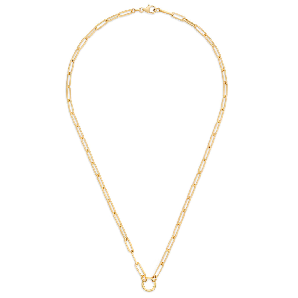18K Yellow Gold Clip | Medium Clip Open Chain with Small Annex Link | 18K Yellow Gold – FoundRae view 3