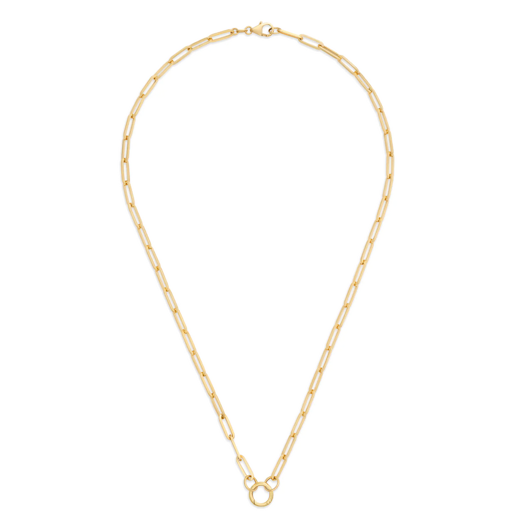 18K Yellow Gold Clip | Medium Clip Open Chain with Small Annex Link | 18K Yellow Gold – FoundRae view 3