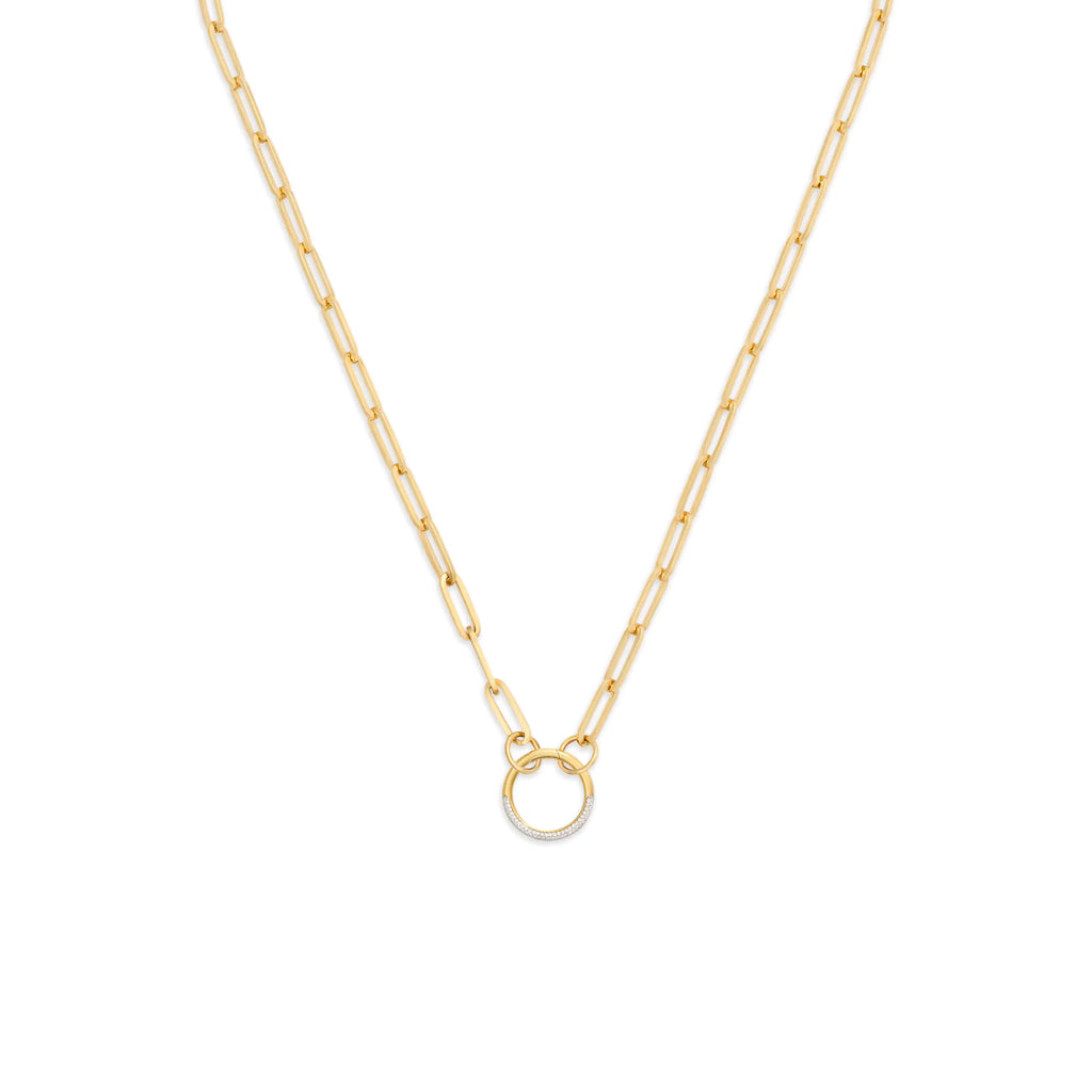 18K Yellow Gold Clip | Medium Clip Open Chain with Pavé Medium Annex Link | Diamonds, 18K Yellow Gold – FoundRae view 1