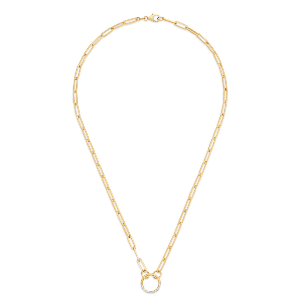 18K Yellow Gold Clip | Medium Clip Open Chain with Pavé Medium Annex Link | Diamonds, 18K Yellow Gold – FoundRae view 3