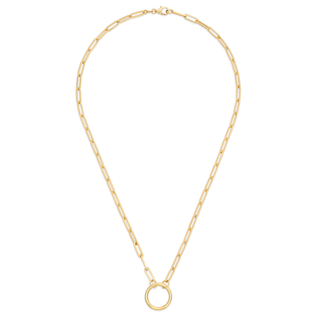 18K Yellow Gold Clip | Medium Clip Open Chain with Large Annex Link | 18K Yellow Gold – FoundRae view 3