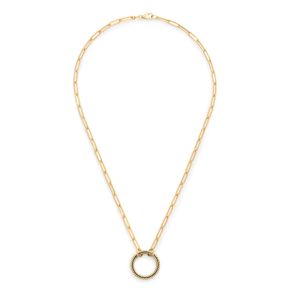18K Yellow Gold Clip | Medium Clip Open Chain with Braided Wheat Annex Link | Yellow Gold – FoundRae view 3