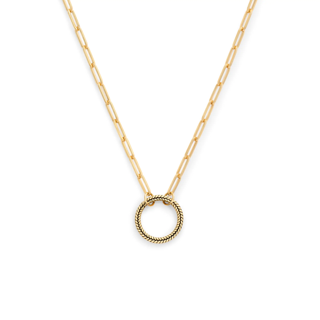 18K Yellow Gold Clip | Medium Clip Open Chain with Braided Wheat Annex Link | Yellow Gold – FoundRae view 1