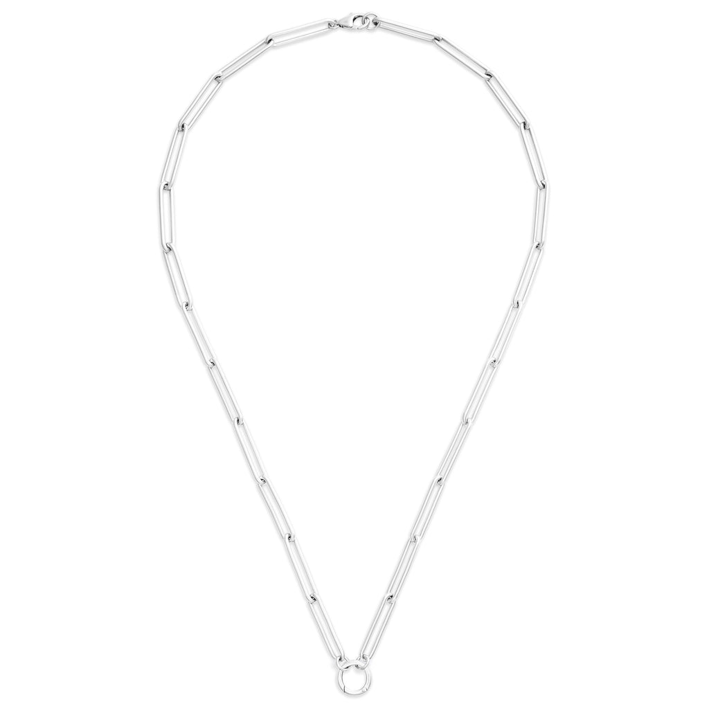 Clip | Large Clip Open Chain with Annex Link | 18K White Gold view 2