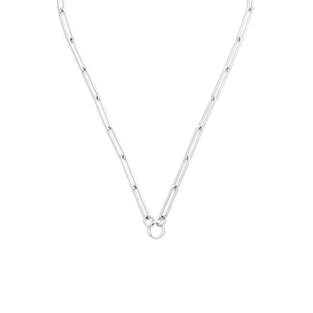 Clip | Large Clip Open Chain with Annex Link | 18K White Gold view 1