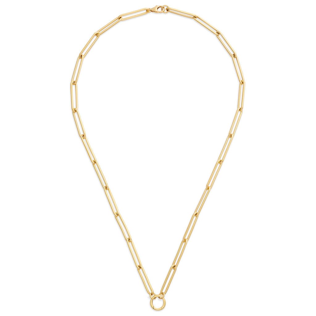 18K Yellow Gold Clip | Large Clip Open Chain with Small Annex Link | 18K Yellow Gold – FoundRae view 3