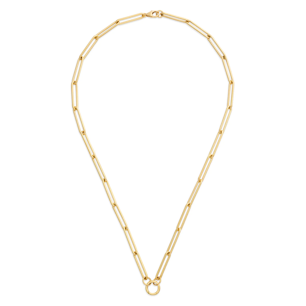 18K Yellow Gold Clip | Large Clip Open Chain with Small Annex Link | 18K Yellow Gold – FoundRae view 3