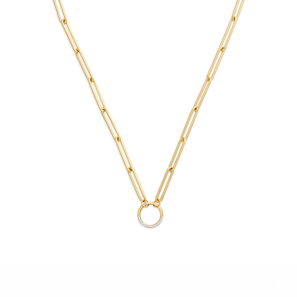 Clip | Large Clip Open Chain with Pavé Medium Annex Link | Diamonds, 18K Yellow Gold view 1