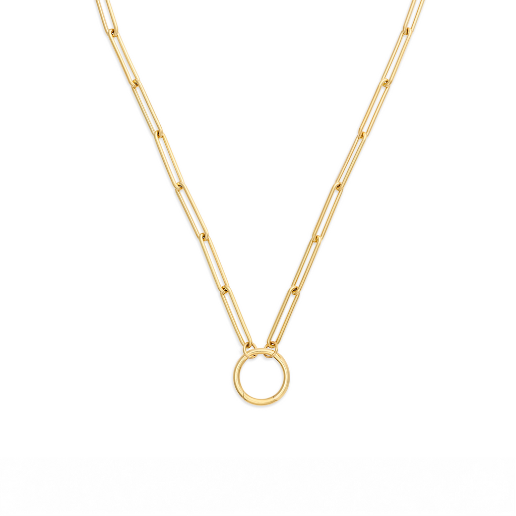 Clip | Large Clip Open Chain with Large Annex Link | 18K Yellow Gold view 1