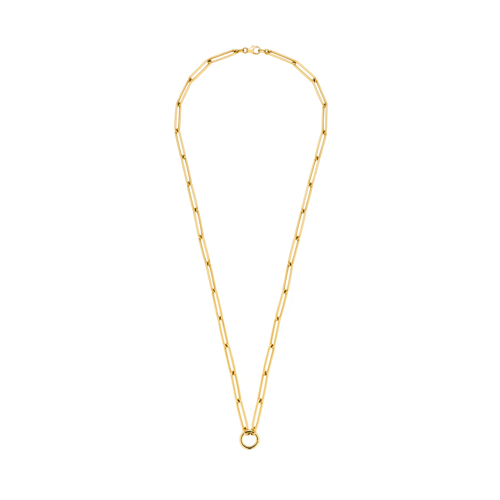 18K Yellow Gold Clip | Large Clip Open Chain with Small Annex Link | 18K Yellow Gold – FoundRae view 3