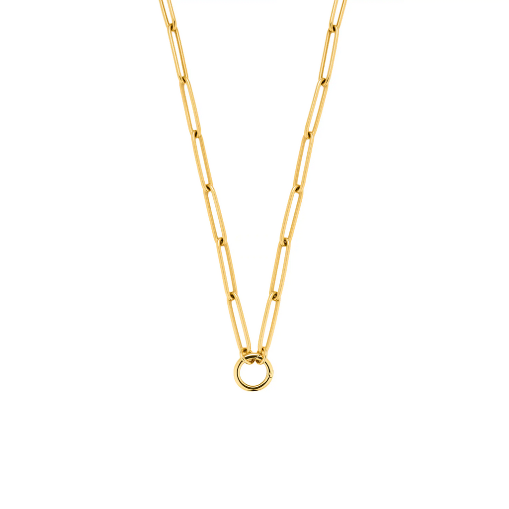 18K Yellow Gold Clip | Large Clip Open Chain with Small Annex Link | 18K Yellow Gold – FoundRae view 1