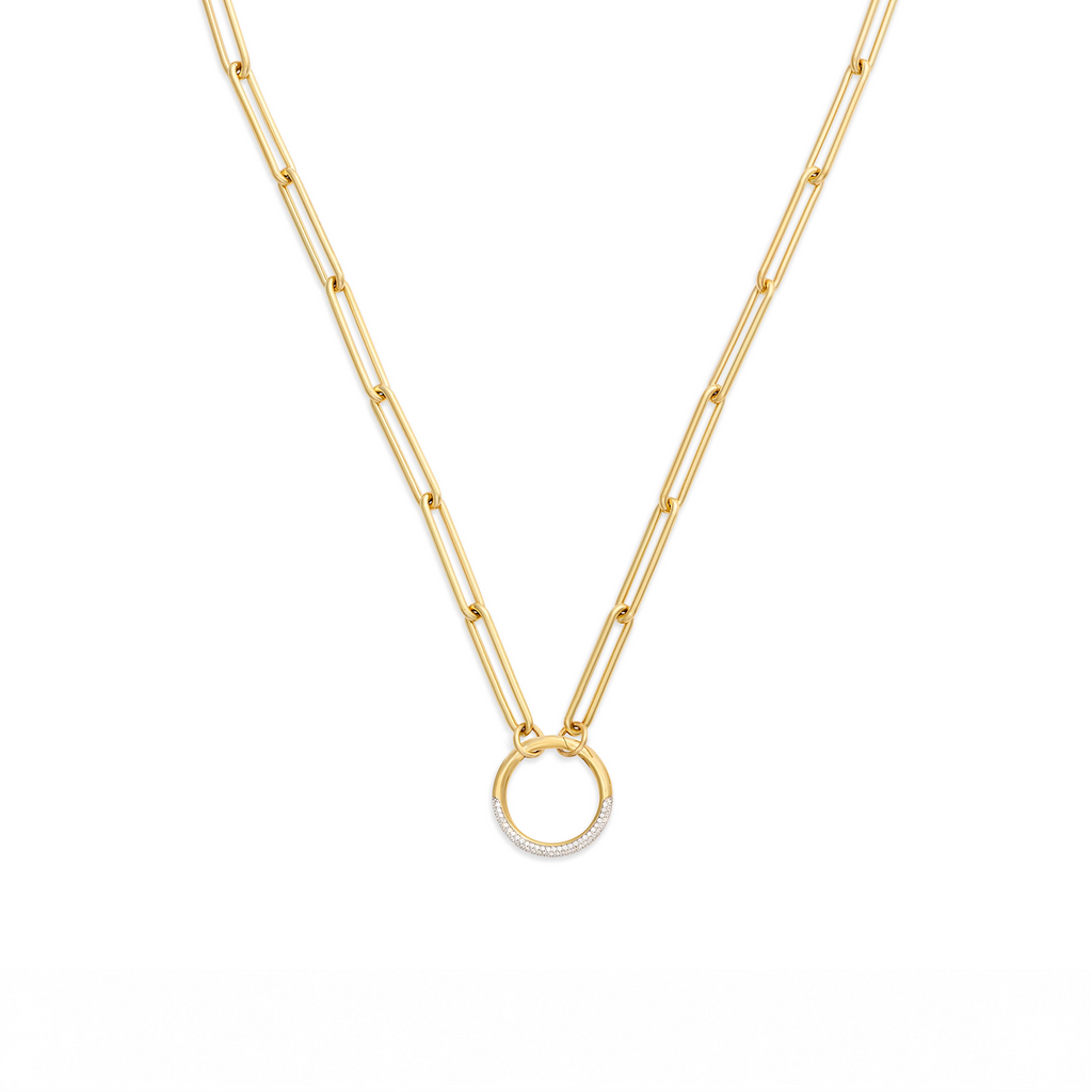 Clip | Large Clip Open Chain with Pavé Large Annex Link | Diamonds, 18K Yellow Gold view 1