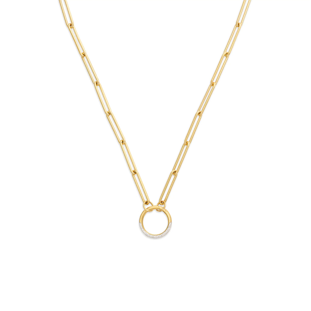 18K Yellow Gold Clip | Large Clip Open Chain with Pavé Large Annex Link | Diamonds, 18K Yellow Gold – FoundRae view 1