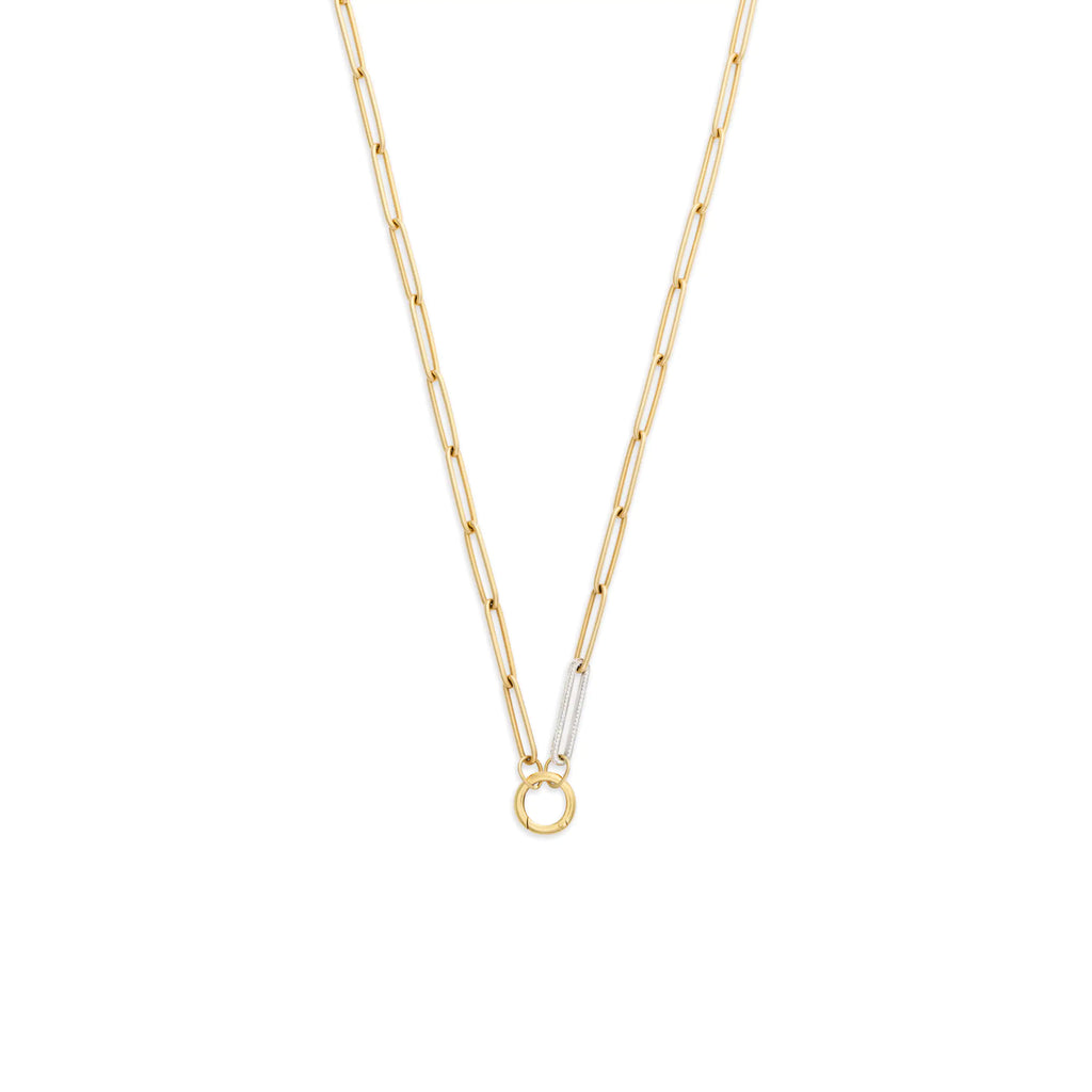 Clip | Large Open Clip Chain with Pavé Link and Annex Link | Diamonds, 18K Yellow Gold, 18K White Gold view 1