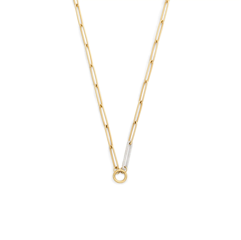 Clip | Large Open Clip Chain with Pavé Link and Annex Link | Diamonds, 18K Yellow Gold, 18K White Gold view 1