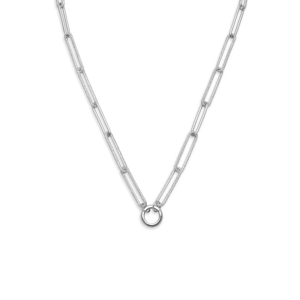 Diamond Link Open Chain White Gold with Mini Chubby Annex Link view 1