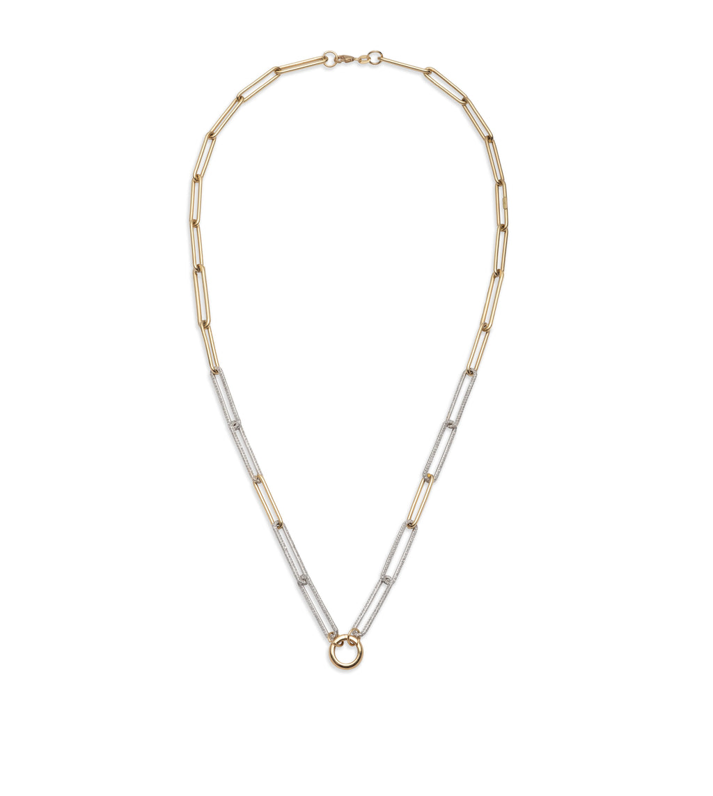 18K Mixed Gold Diamond Link Open Chain with Chubby Annex Link – FoundRae