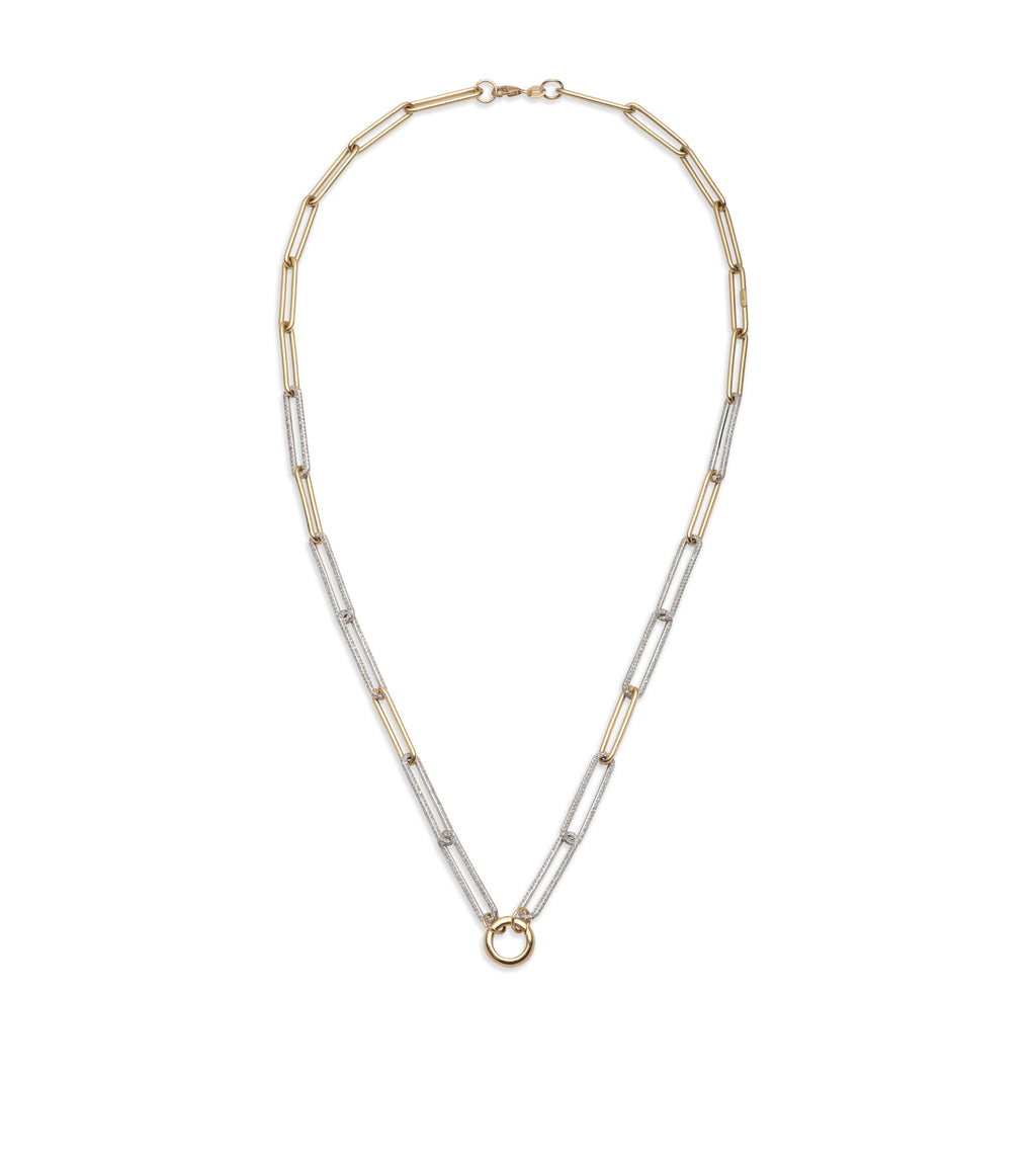 18K Mixed Gold Diamond Link Open Chain with Chubby Annex Link – FoundRae