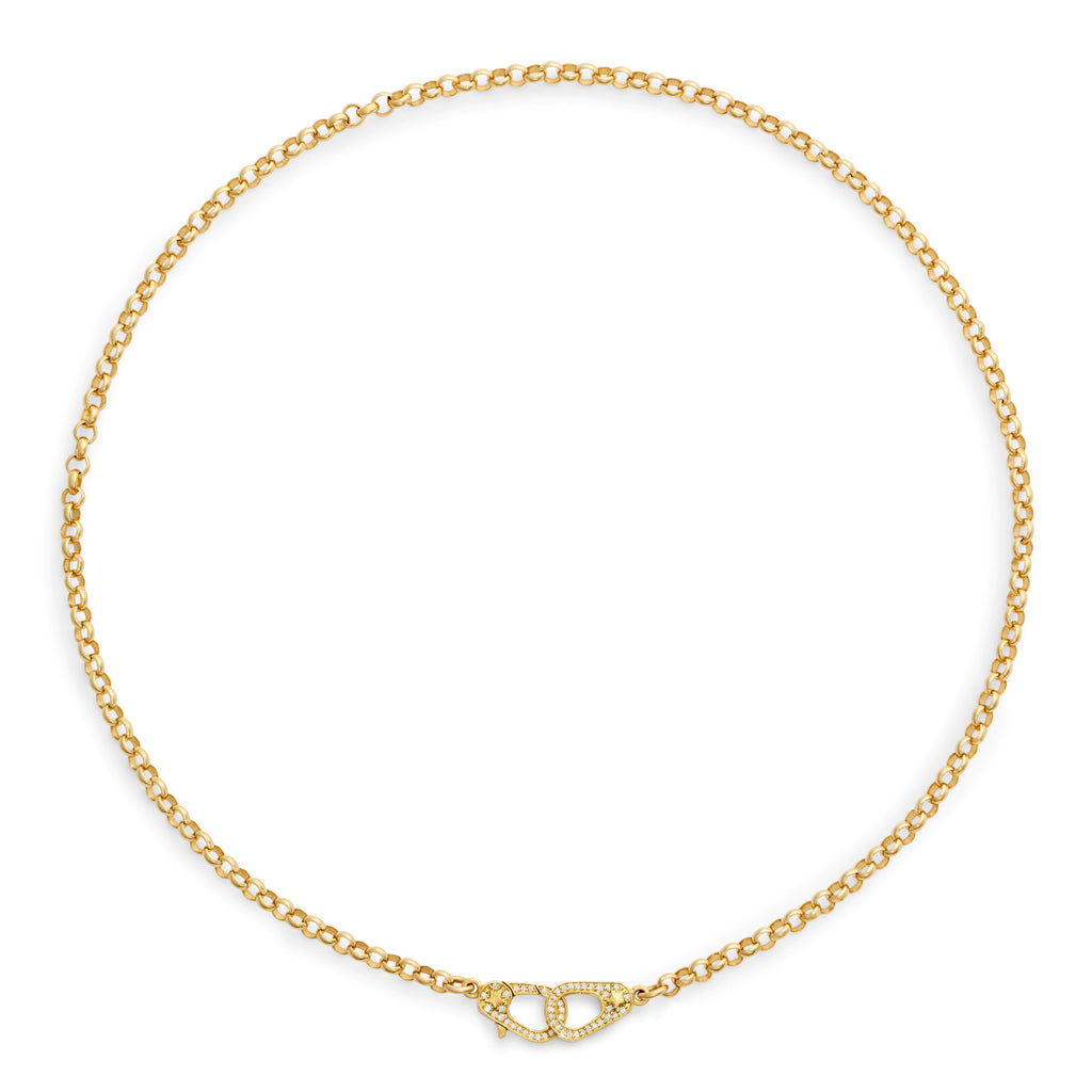 Belcher | Medium Belcher Chain with Pavé Sister Hooks | Diamonds, Yellow Gold view 2