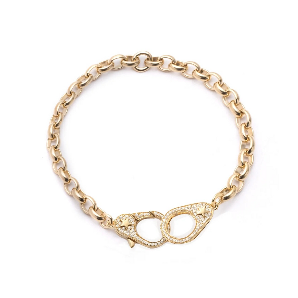 Pave Sister Hook : Heavy Belcher Bracelet view 1