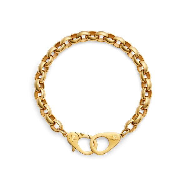 Belcher | Oversized Belcher Bracelet with Sister Hooks | 18K Yellow Gold