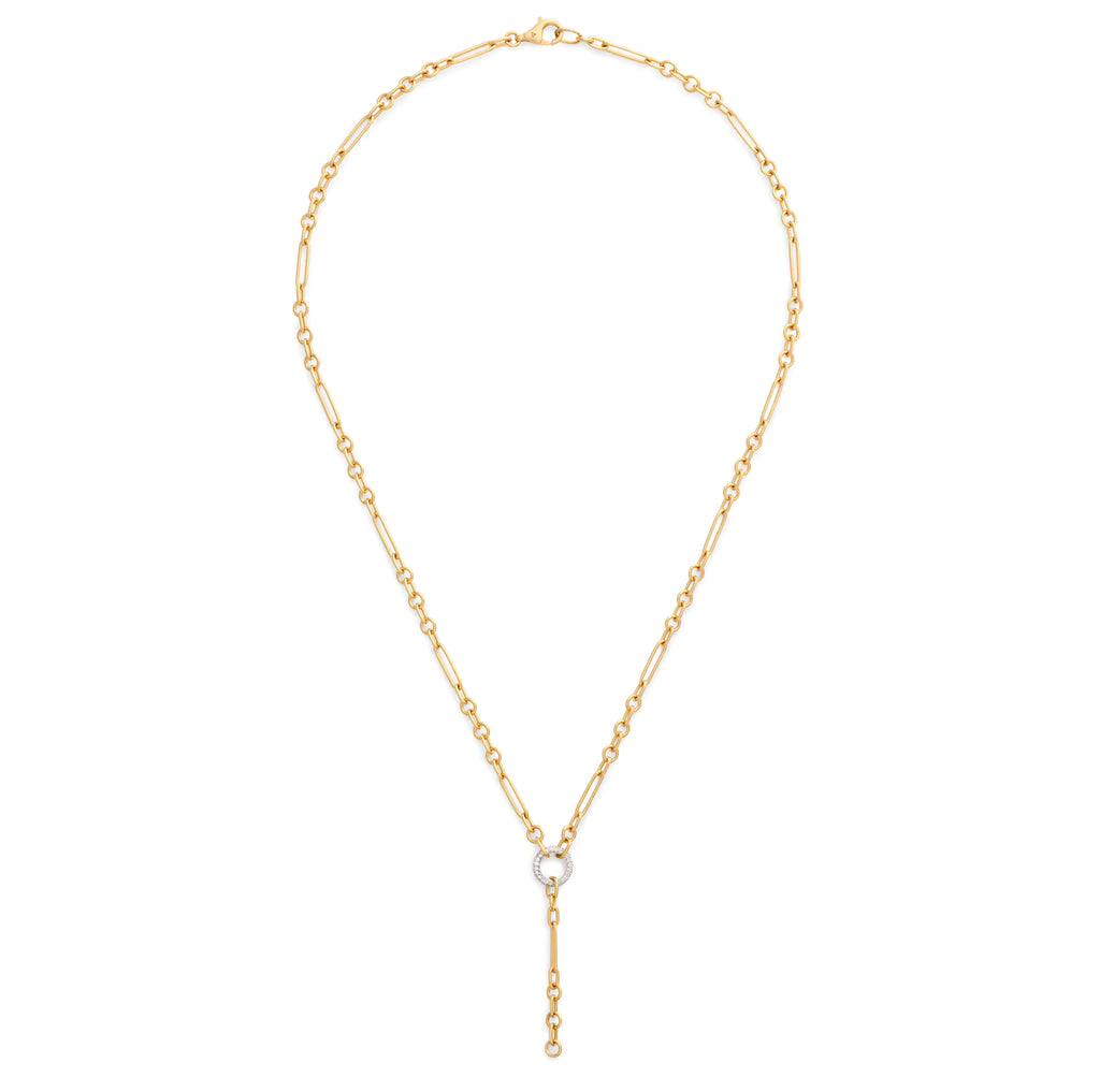 18K Yellow Gold Mixed Clip | Fine Mixed Clip Pavé Extension Chain | Diamonds, 18K Yellow Gold – FoundRae view 2
