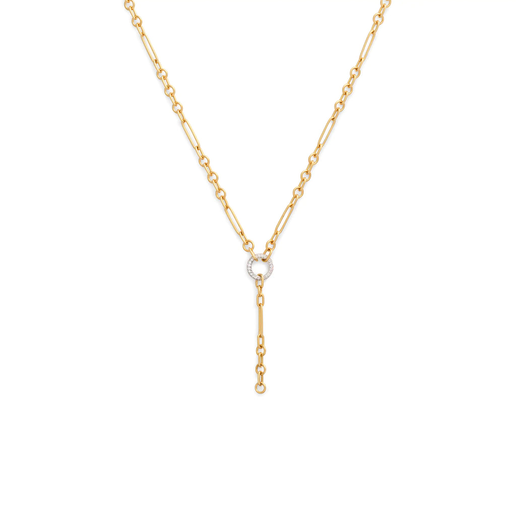 18K Yellow Gold Mixed Clip | Fine Mixed Clip Pavé Extension Chain | Diamonds, 18K Yellow Gold – FoundRae view 1