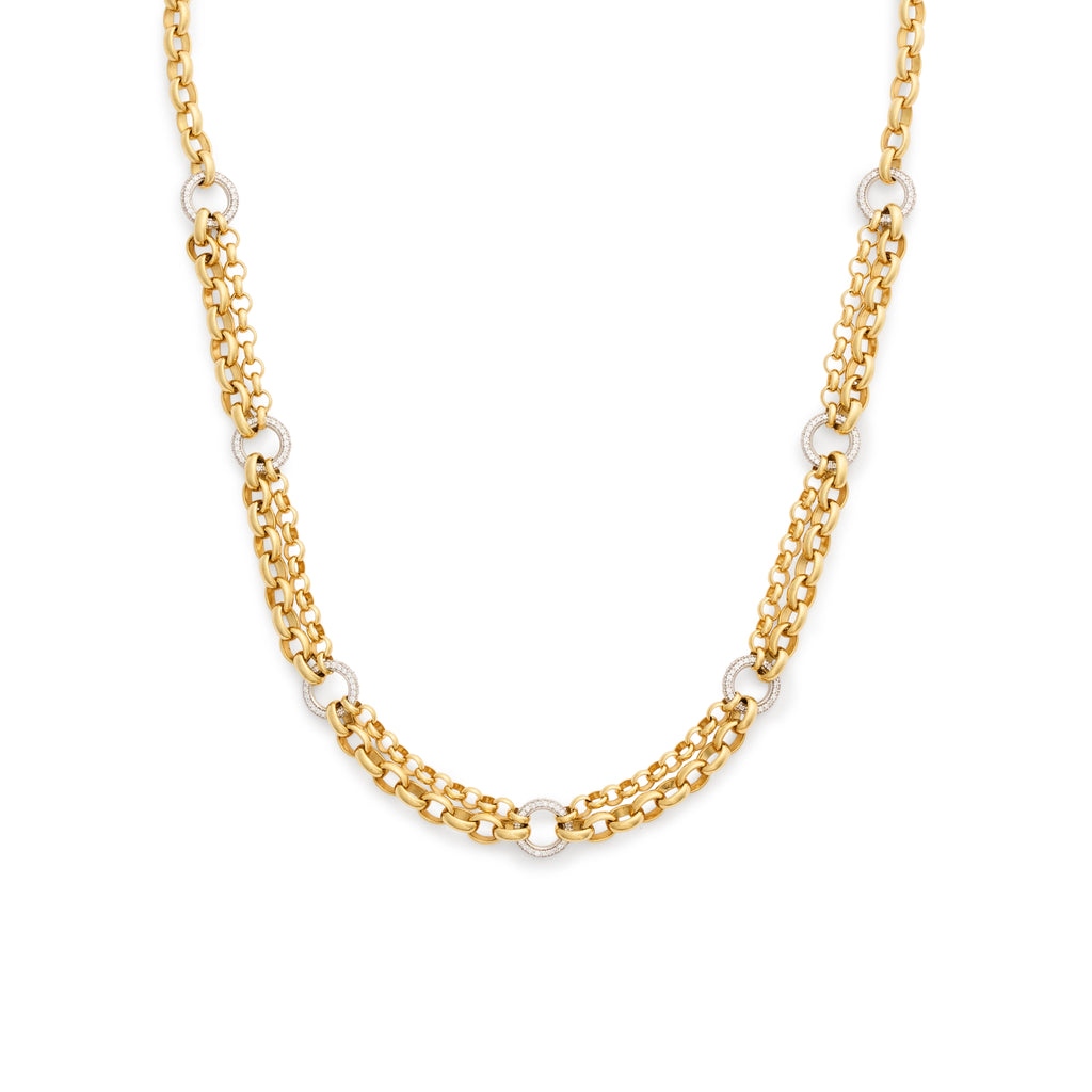 Belcher | Festoon Chain with Pavé Links | Diamonds, Yellow Gold view 1